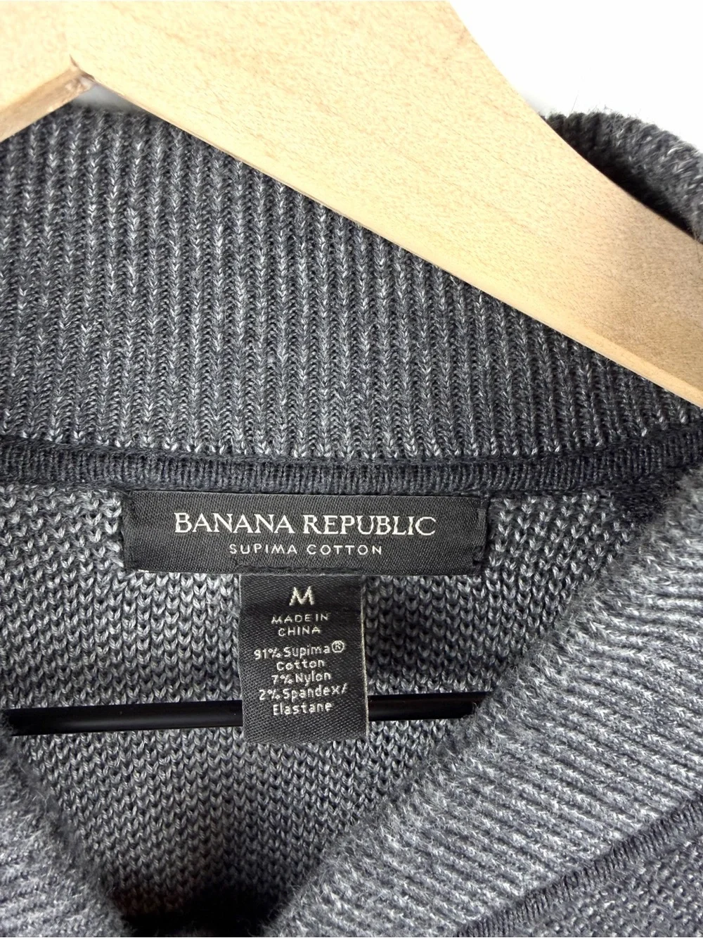 Banana Republic Men’s 100% Subpima Cotton Grey Zip Up Bomber Sweater Jacket M